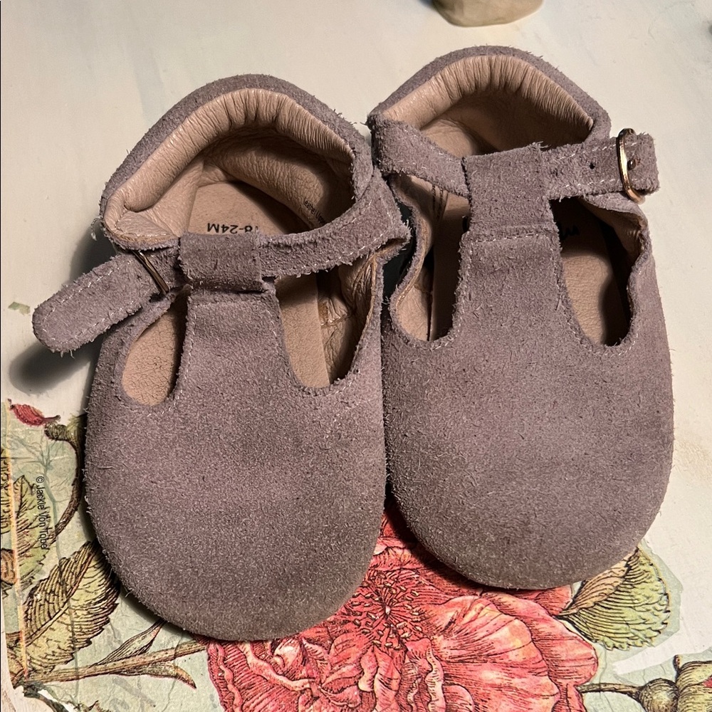 Monkey Feet Taupe Suede Baby Walkers